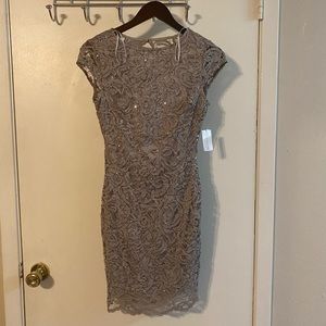 WINDSOR cocktail dress Sz. M color gray and sequins
